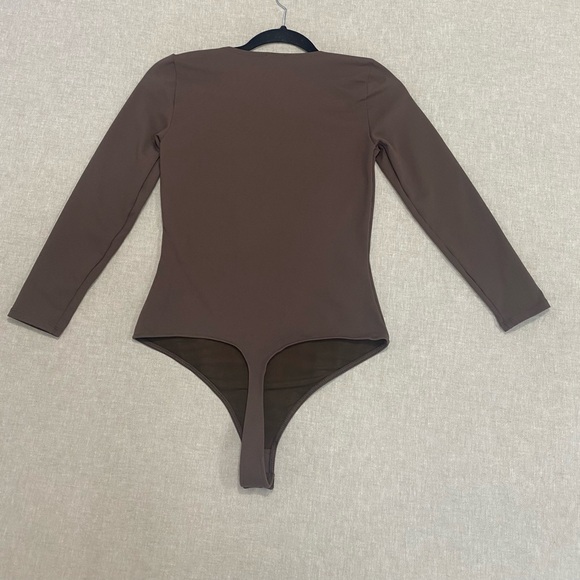 Free People intimately Truth or Square Bodysuit Small Brown Long sleeve Thong - Picture 2 of 12